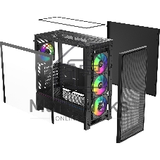 Корпус Ocypus Delta C70 BK ARGB, Midi-Tower, чёрный, 4 x 120 мм