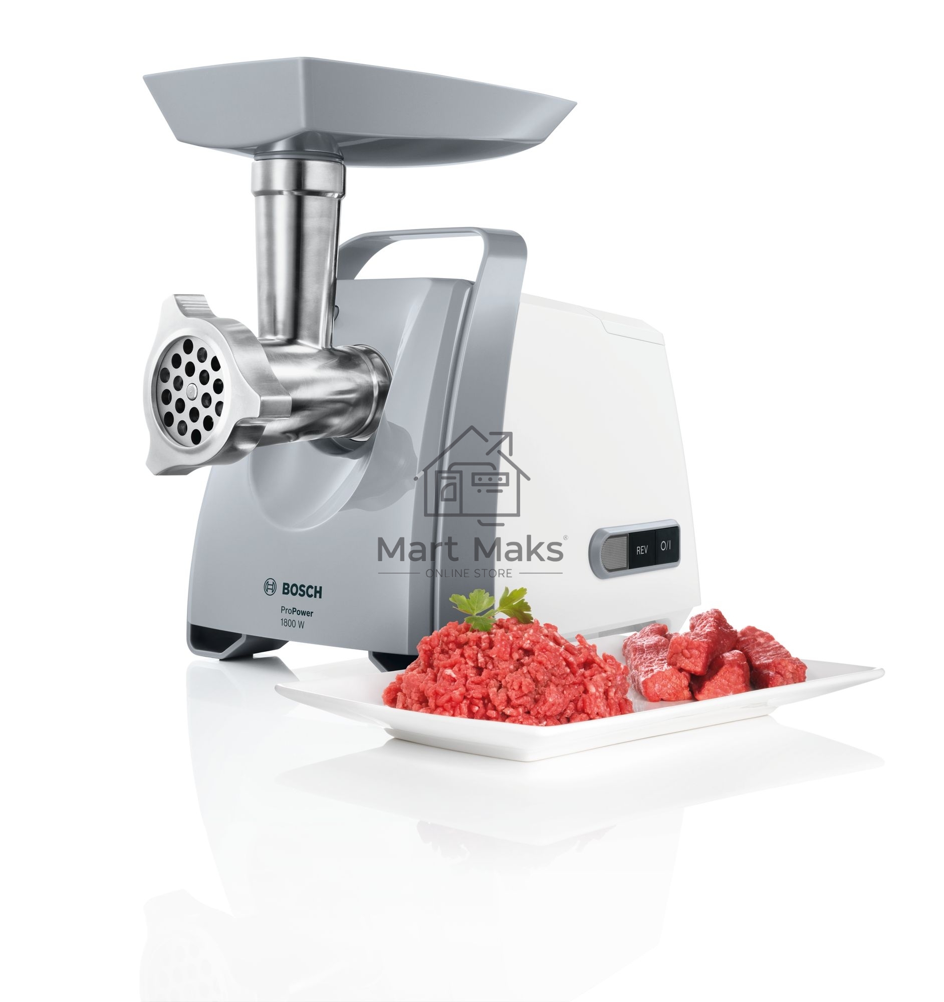 Мясорубка Bosch ProPower MFW66020 1800Вт белый/серый