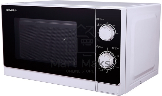 Микроволновая печь Sharp R2000RW белый, 20 л, 800 Вт, переключатели - поворотный механизм