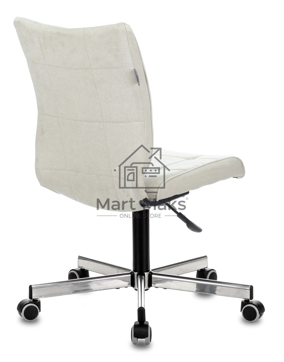 Кресло компьютерное Бюрократ CH-330M/VELV20 без подлокотников, молочный, крестовина металл