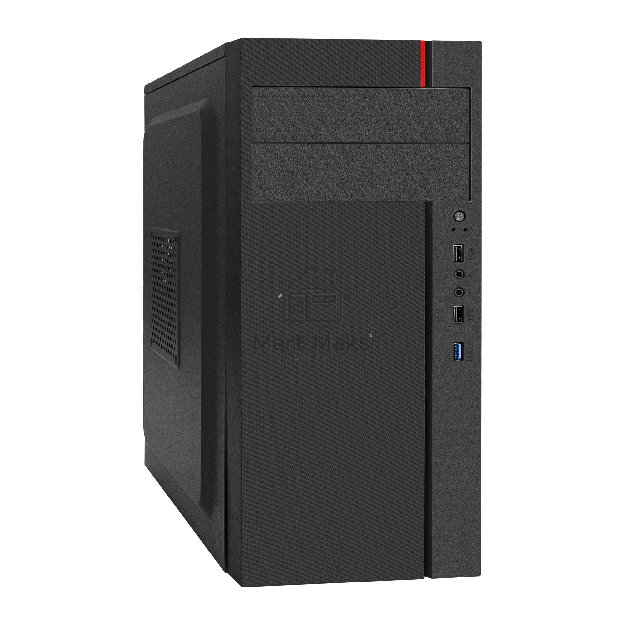 Компьютерный корпус Miditower ExeGate AA-440U (ATX, без БП, 2*USB+1*USB3.0, аудио, черный)