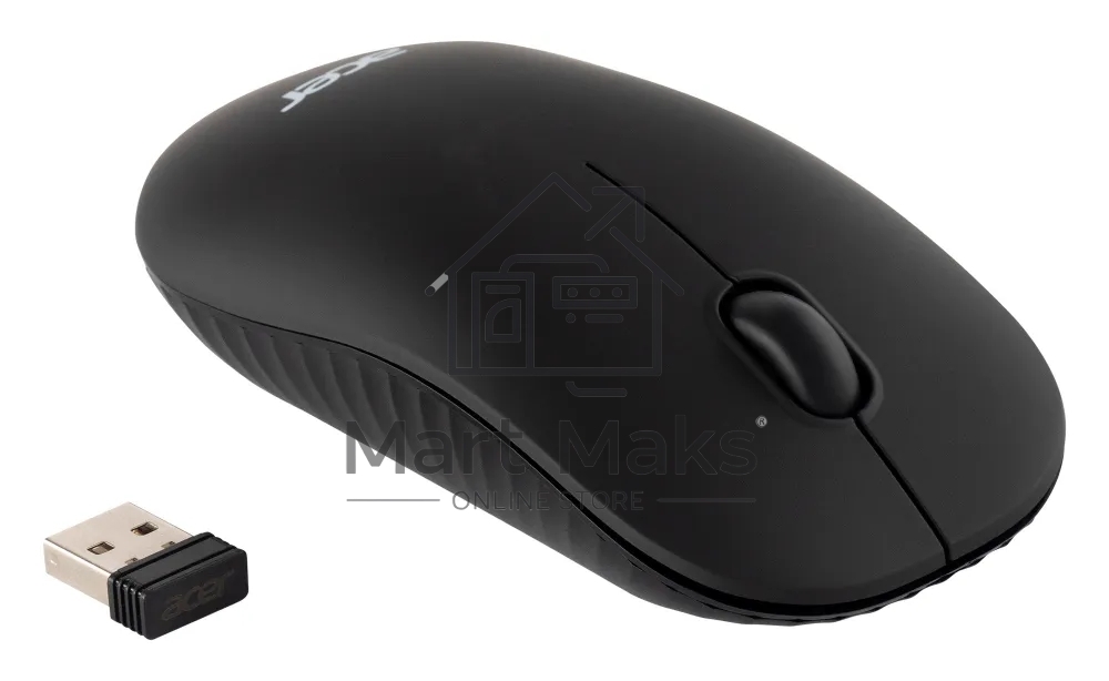 Мышь беспроводная Acer OMR130 черный, 1200 dpi, радиоканал, USB, кнопки - 3