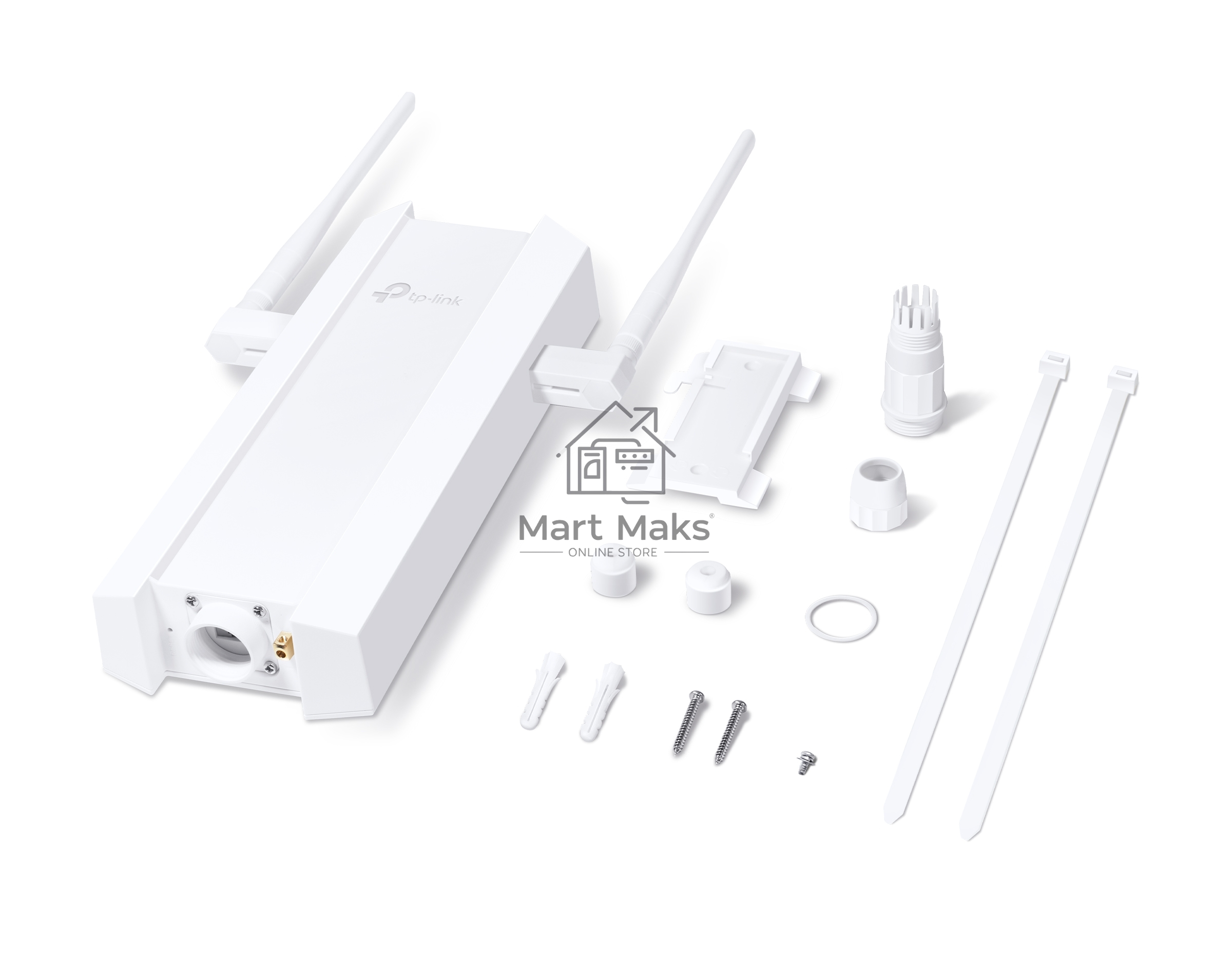 Двухдиапазонная точка доступа TP-Link EAP625-Outdoor HD, для улицы и помещений с поддержкой Wi-Fi 6 AX1800, 1 гиг. порт RJ45, 802.3af/at, Passive PoE (48 В, 0,5 А), IP67, 2 внешние антенны