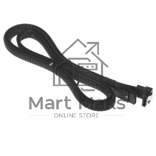 Кабель интерфейсный SATA Cablexpert CC-SATAM-DATA90-BLBR-100CM, Sata3 7pin/7pin, мет.защелка, угловой разъем, 100 см, черный, оплетка, пакет