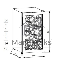 Винный шкаф Maunfeld MFWC-124S56 черный, 124 л, 1 отсек, 56 бут., класс G