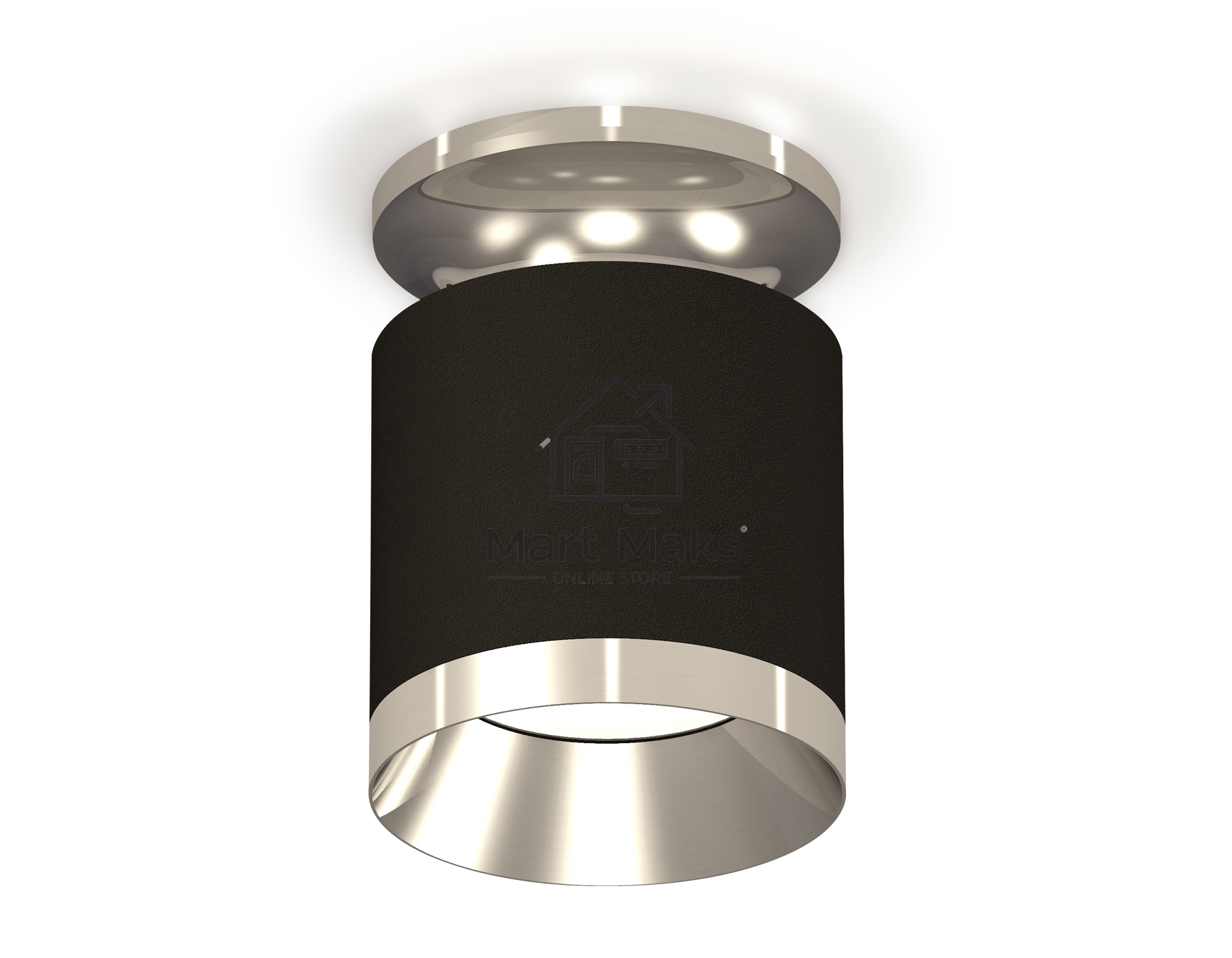 Светильник Ambrella Light XS7402082 SBK/PSL черный песок/серебро полированное MR16 GU5.3 (N7927, C7402, N7032)