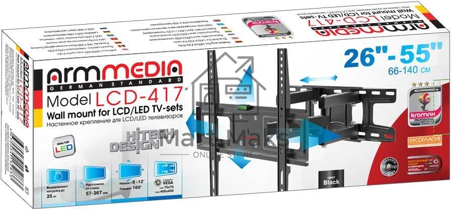 Кронштейн для телевизора Arm Media LCD-417 черный 26