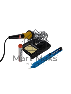 Набор для пайки Rexant №4 (паяльник 30 Вт, оловоотсос, подставка, припой, губка)