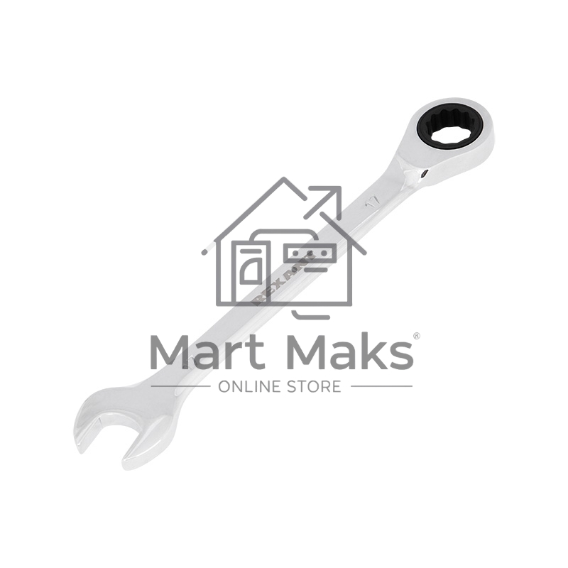 Ключ комбинированный трещоточный REXANT 17 мм, CrV, зеркальный хром