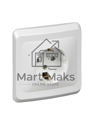 Розетка 1-м СП Этюд 16А защ. шторки с заземл. бел. SchE PC16-004B