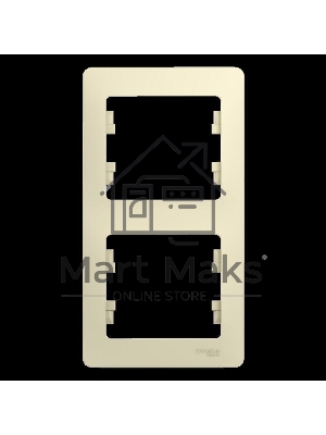 Рамка 2-м Glossa верт. беж. SchE GSL000206