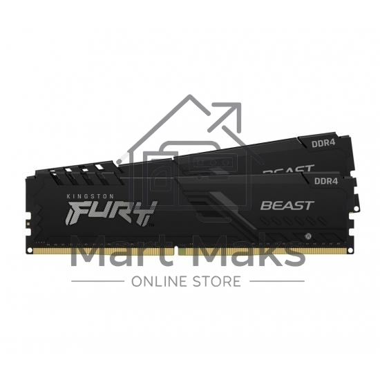 Оперативная память Kingston Fury Beast, DDR4, 64GB (2x32GB), 3200MHz, CL16, DIMM, черный