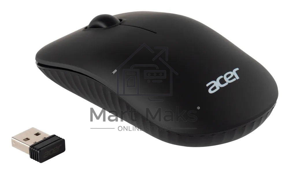 Мышь беспроводная Acer OMR130 черный, 1200 dpi, радиоканал, USB, кнопки - 3