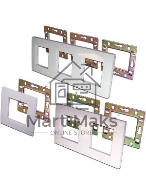 Рамка 1-постовая 45х45, с суппортом, белая