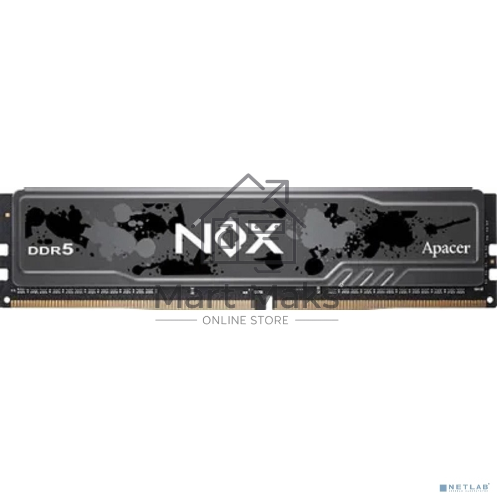 Оперативная память Apacer Nox, DDR5, 32GB (1x 32GB), 6400MHz, CL40, DIMM, с радиатором, черный