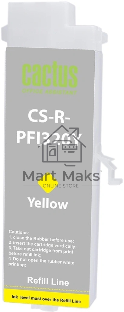 Картридж струйный Cactus CS-R-PFI320Y PFI-320Y желтый для Canon imagePROGRAF TM-200/200MFP/205/300/300MFP/305/250/255/350/355