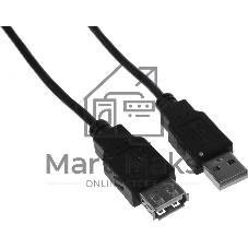 Кабель-удлинитель KingPrice KP-AmAf-v2-3m USB A(m) USB A(f) 3м черный