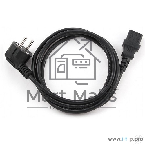 Кабель питания Cablexpert PC-186-1-3M, 3м, Schuko- C13, 3x1кв.мм, черный, с заземлением, пакет