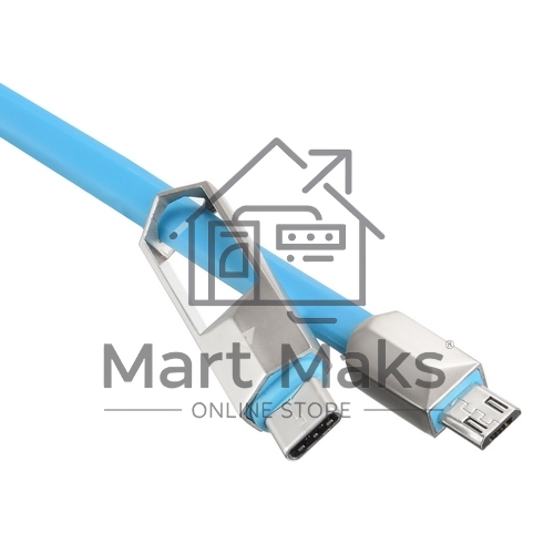 Кабель USB ACD-DUAL Lightning / MicroUSB ~ USB-A 2в1, TPE, 1м, синий (ACD-U924-CML)