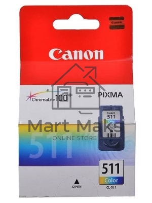 Картридж струйный CL-511 (2972B007) для Canon PIXMA MP240, PIXMA MP260, PIXMA MX320, PIXMA MX330 EMB, Цветной, 244стр., 9 мл.