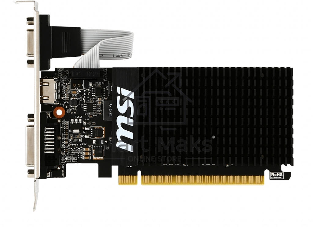 Видеокарта MSI PCI-E GT 710 2GD3H LP nVidia GeForce GT 710 2048Mb 64bit DDR3 954/1600 DVIx1/HDMIx1/CRTx1/HDCP Ret low profile