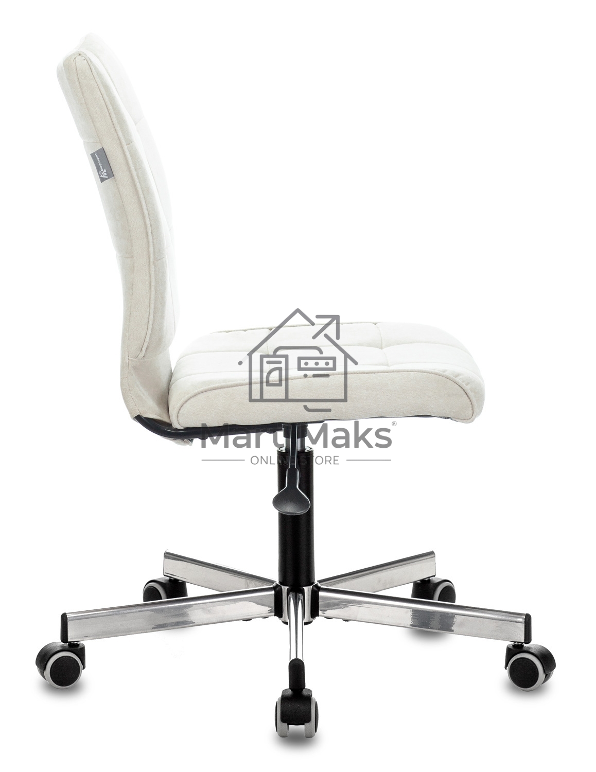 Кресло компьютерное Бюрократ CH-330M/VELV20 без подлокотников, молочный, крестовина металл