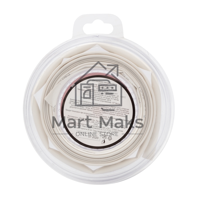 Трубка термоусаживаемая Rexant 6.0/3.0мм белый ролик 2.44м