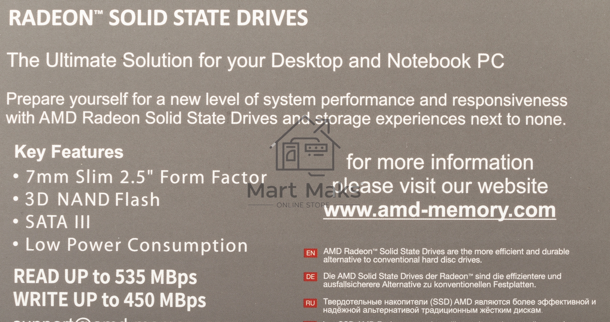 Накопитель SSD AMD Radeon R5 R5SL256G, 256 ГБ, 2.5
