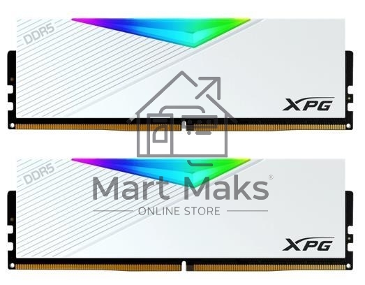 Оперативная память XPG Lancer, DDR5, 64GB (2x32GB), 6000MHz, CL30, DIMM, с радиаторами, белый