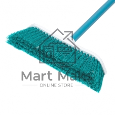 Щетка Home Palisad пластмассовая для подметания пола, 27 см, c черенком, 120 см, бирюз. щетина