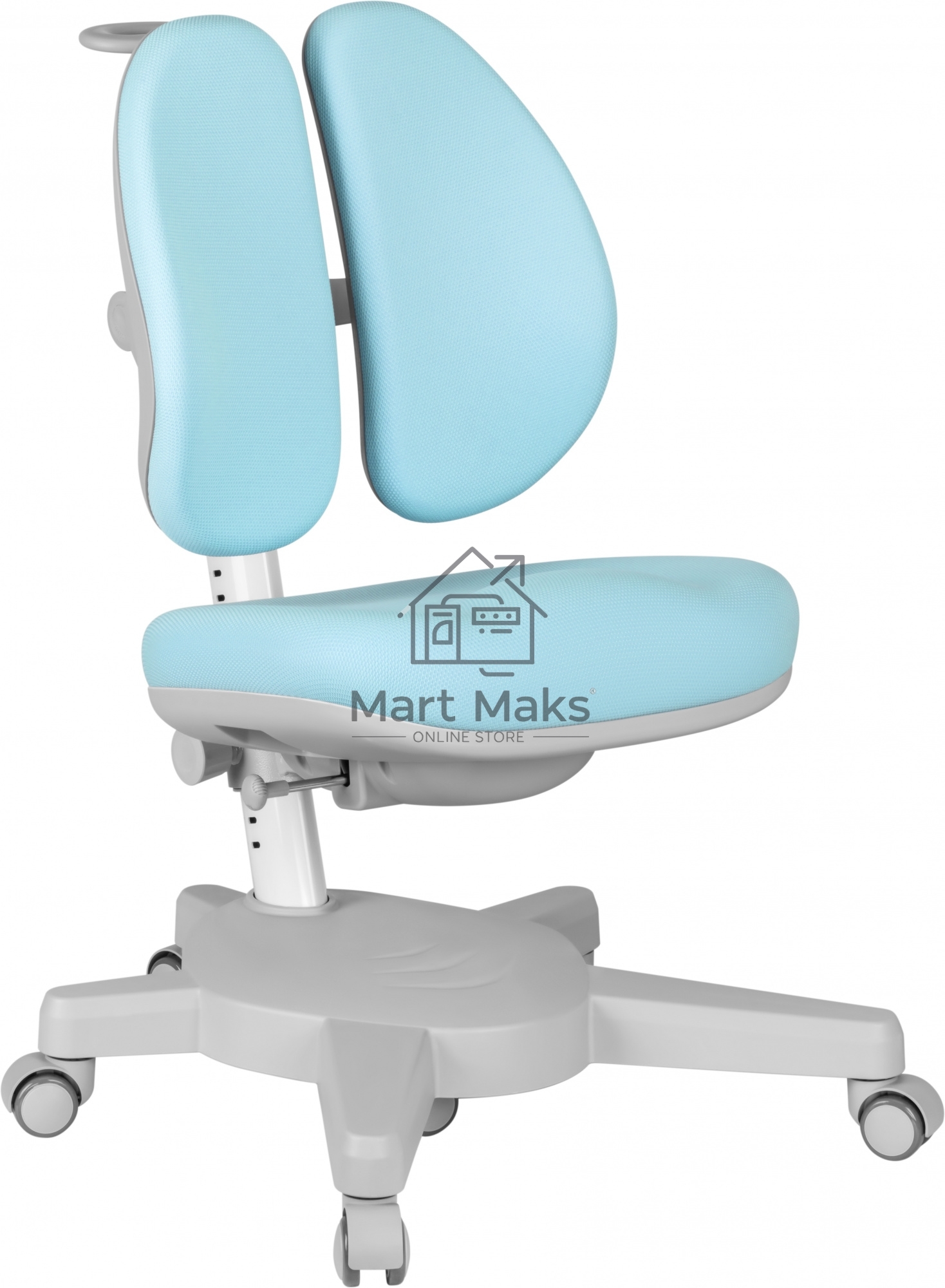 Кресло детское Cactus CS-CHR-3604BL голубой крестов. пластик серый