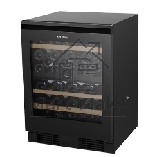 Встраиваемы е винный шкаф Gorenje WCU68F6BG4WF, объем 138 л, вместительность 46 бутылок, 4 полки, цифровой дисплей, Wi-Fi, LED освещение, защита от УФ-излучения, энергоэффективность А+, черный
