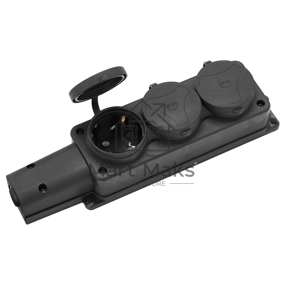 Розетка Bylectrica Роз. 3-местн. каучук с земл. 16А 250В IP44 (Р16-9164)