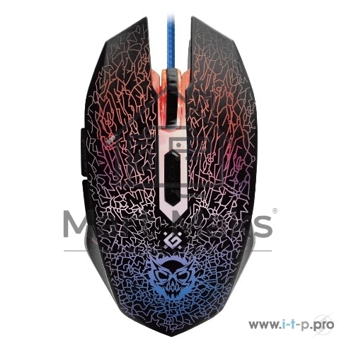 Мышь проводная Defender Shock GM-110L черный, 3200 dpi, USB, кнопки - 6