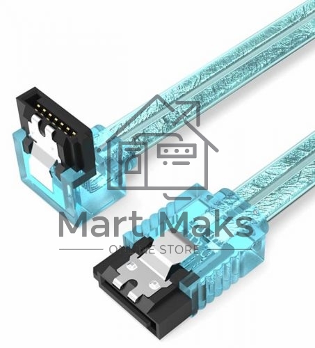 Кабель Vention SATA 3 M/SATA 3 M угол 90 с защелками, голубой - 0.5 м Кабель Vention SATA 3 M/SATA 3 M угол 90 с защелками, голубой - 0.5 м