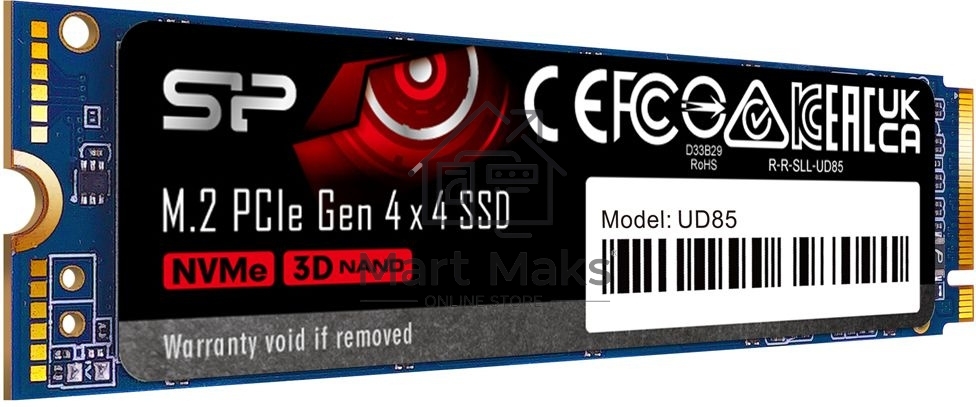 Накопитель SSD Silicon Power M-Series UD85, 1Tb, PCIe 4.0 x4, M.2 2280, NVMe, R/W 3600/2800