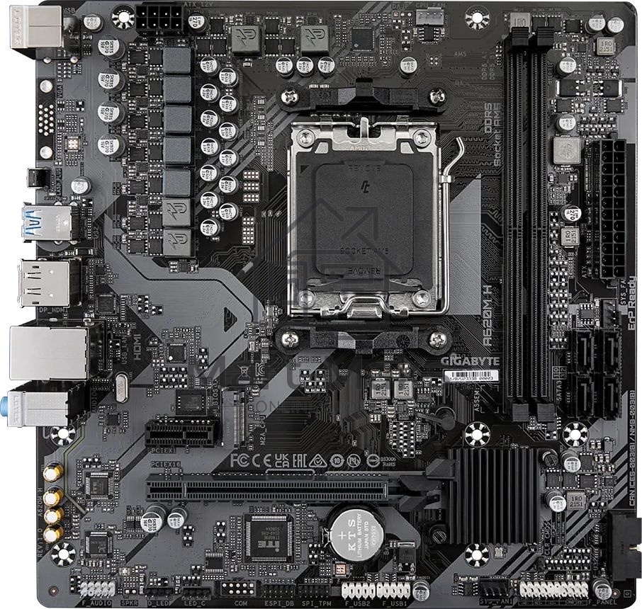 Материнская плата Gigabyte A620M H (V1.2/V2.0), SocketAM5 AMD A620 2xDDR5 mATX AC`97 8ch(7.1) GbLAN RAID+VGA+HDMI