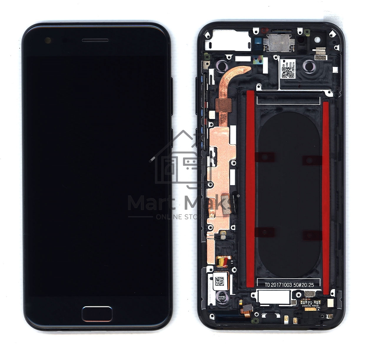 Дисплей для Asus ZS551KL с рамкой, серый