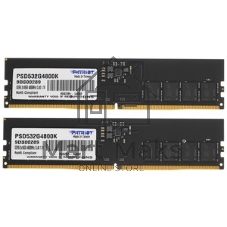 Оперативная память Patriot Signature, DDR5, 32GB (1x32 GB), 4800 MHz, CL40, DIMM