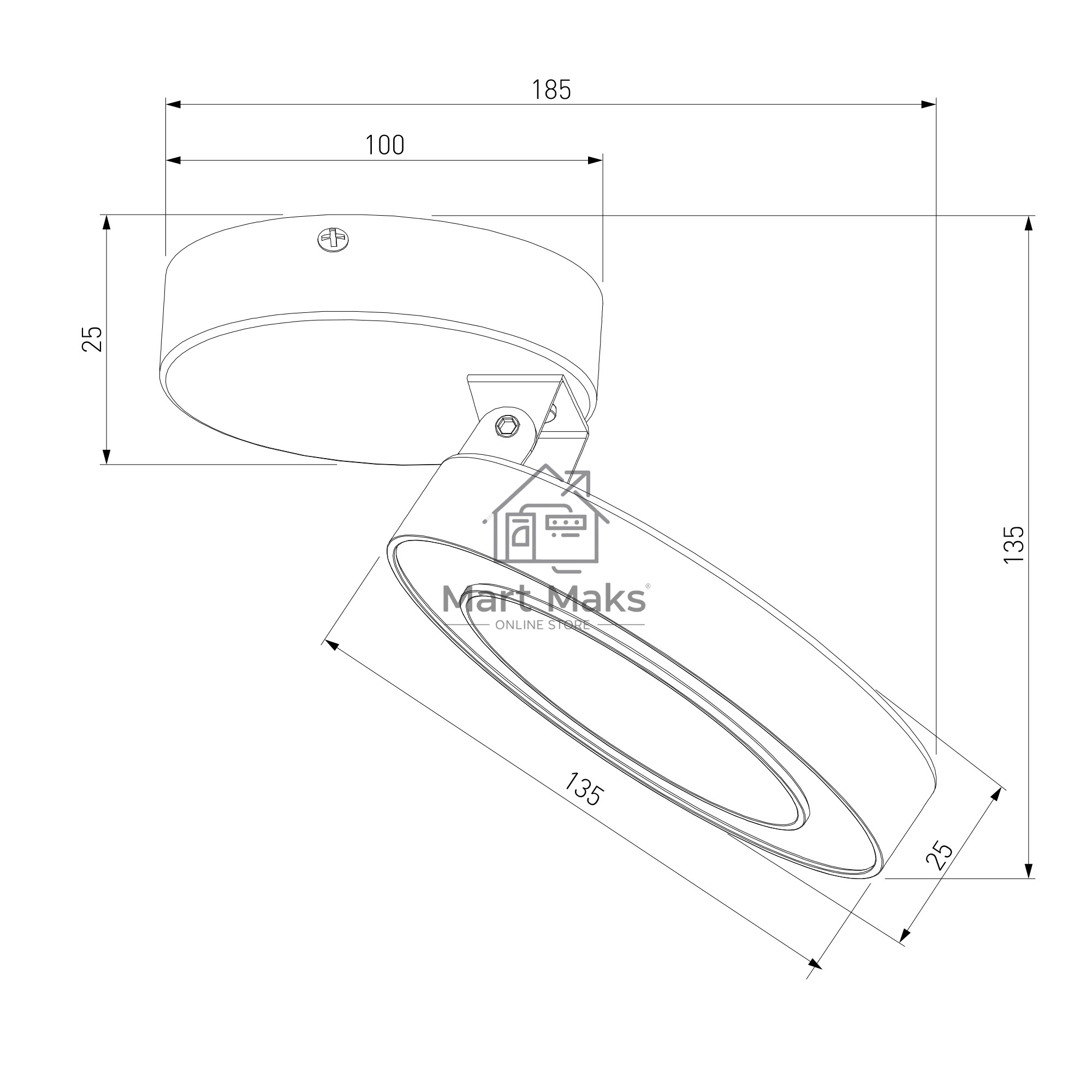 Spila серебро 12W 4200К (25105/LED)/Светильник накладной серебро