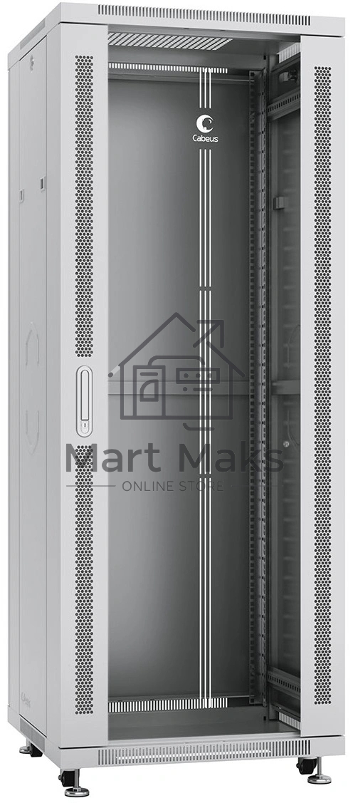 Шкаф телекоммуникационный напольный Cabeus SH-05C-32U60/60 IP20, 32U, 1610х600х600 мм (ВхШхГ), дверь: стекло, разборный, цвет: серый