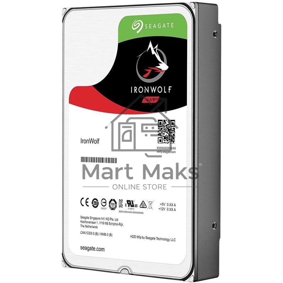 Жесткий диск Seagate Ironwolf ST12000VN0008, 12TB SATA 6.0Gb/s, 7200 rpm, 256mb buffer, 3.5