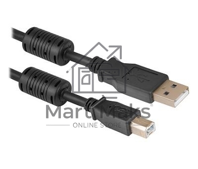 Кабель Defender USB04-06 PRO Кабель USB 2.0 для соед. 1.8м AM/BM, зол.конт, 2фер.фил. (87430)