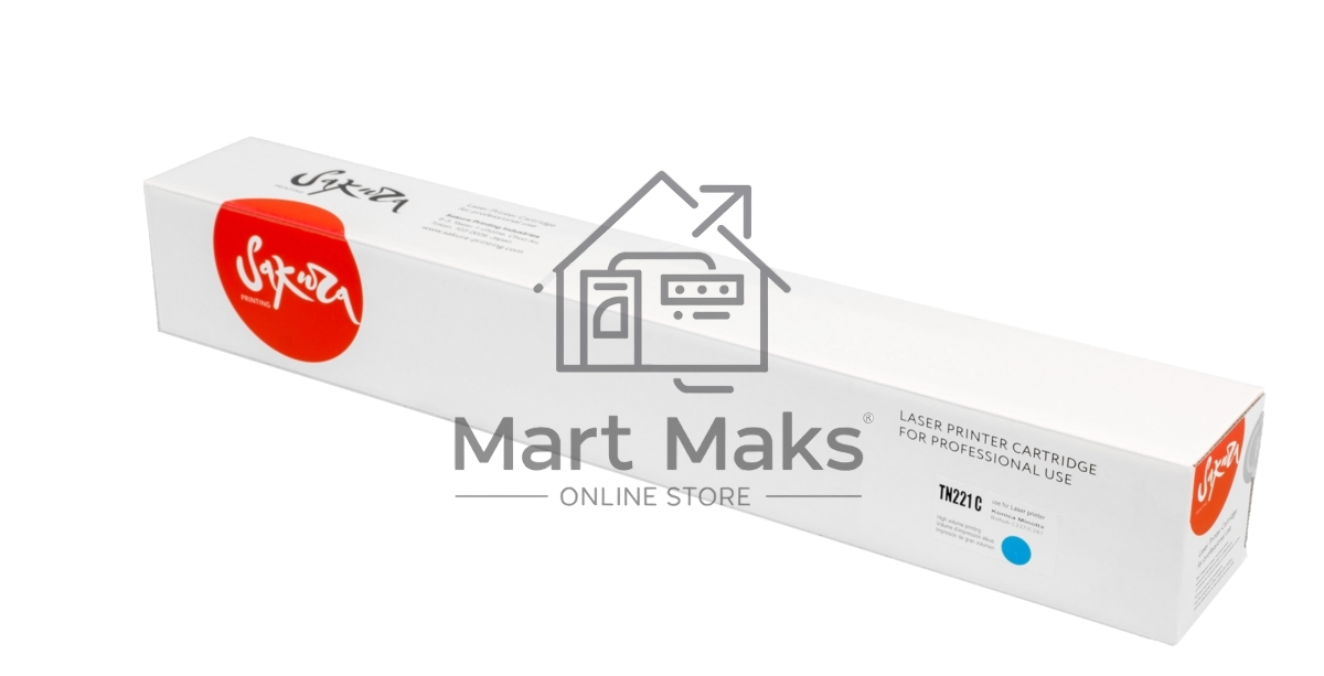 Тонер-туба Sakura KMTN-221C (A8K3450) для Konica Minolta, голубой, 21000 к.