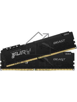 Оперативная память Kingston Fury Beast, DDR4, 32Gb (2x16Gb), 3200MHz, CL16, DIMM, с радиатором, черный