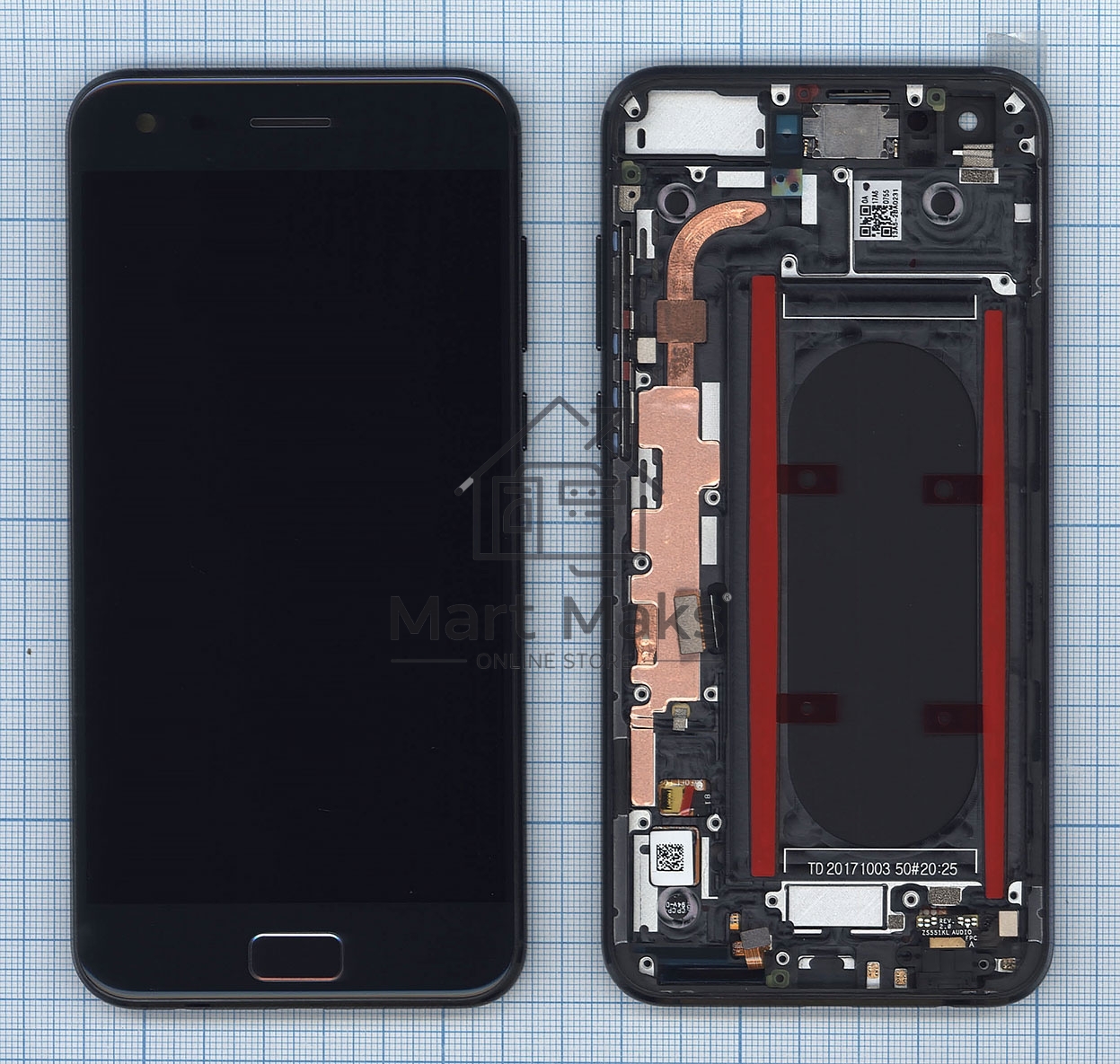 Дисплей для Asus ZS551KL с рамкой, серый