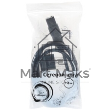 Кабель питания Cablexpert PC-S22-C19-2.5-1.5M, Schuko-C19, 3x2.5мм2, 16A, с заземлением, медь, 1.5м, черный, пакет