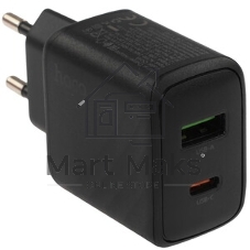 Сетевое зарядное устройство Hoco 30Вт, 3А, QC3.0/PD, 1хUSB, 1хType-C, CS23A, черный, коробка