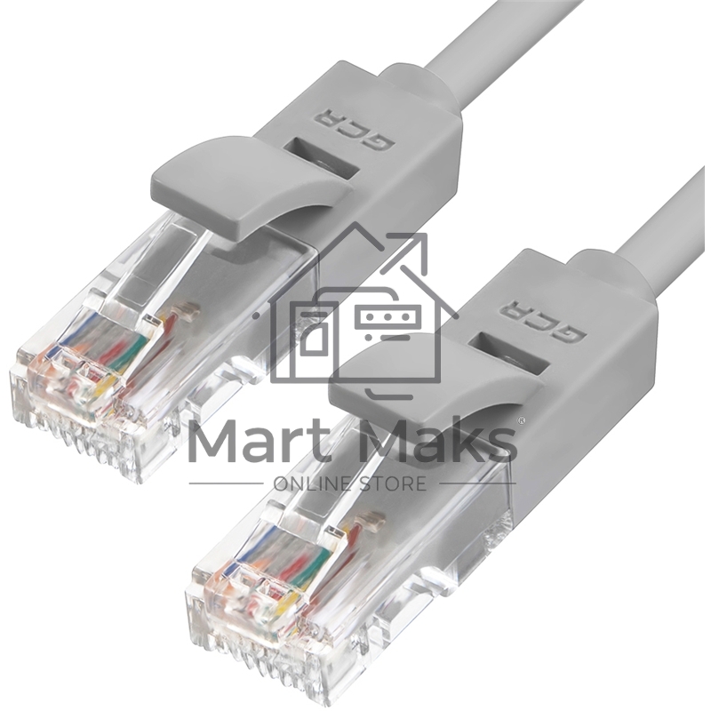 Патч-корд Greenconnect Патч-корд UTP прямой ethernet 10.0m кат.5е, RJ45, литой (Серый) (GCR-LNC03-10.0m)