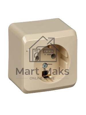 Розетка 1-м ОП Этюд 16А с заземл. крем. SchE PA16-003K